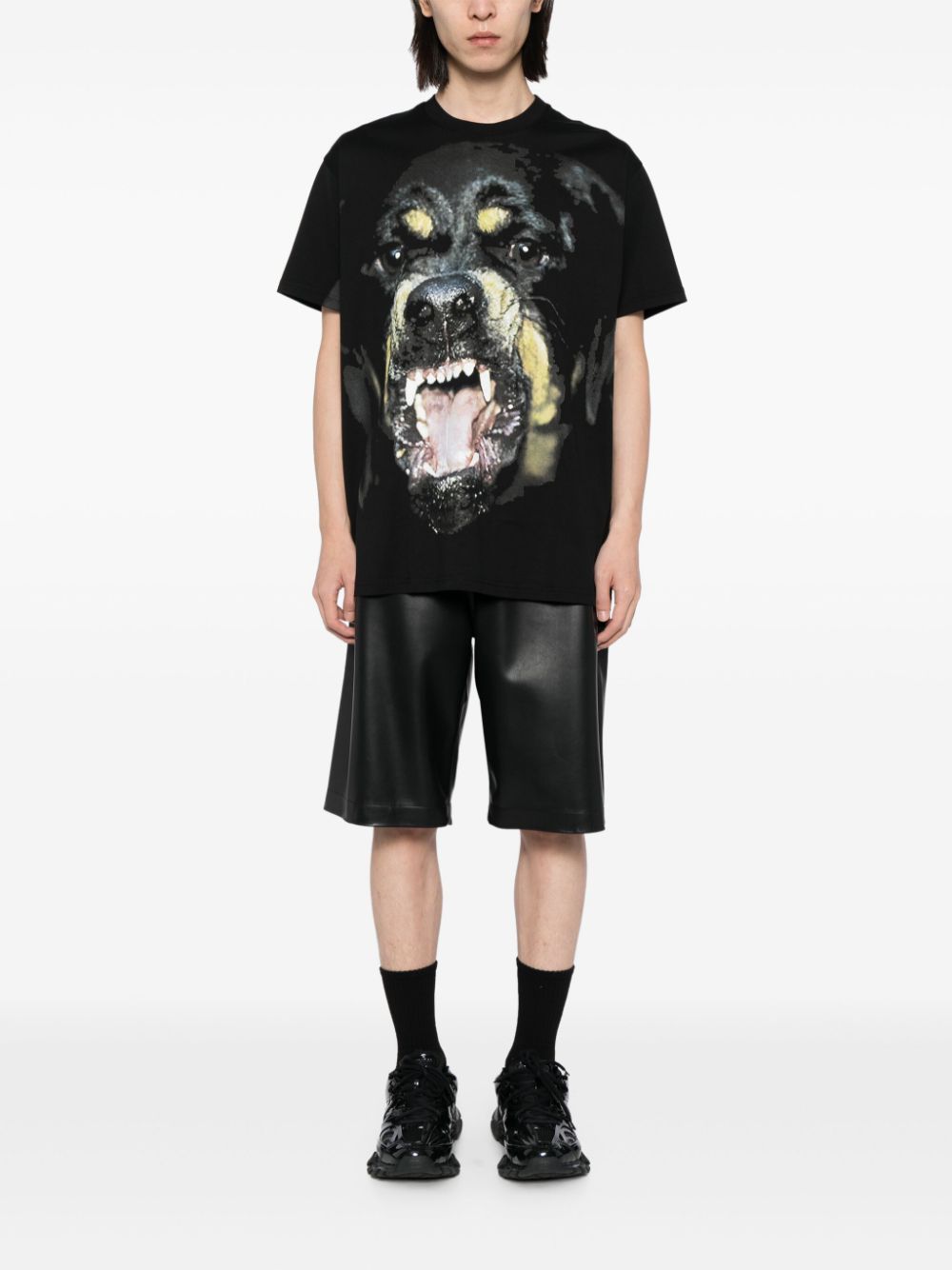 Givenchy Rottweiler T-shirt met ronde hals - Zwart