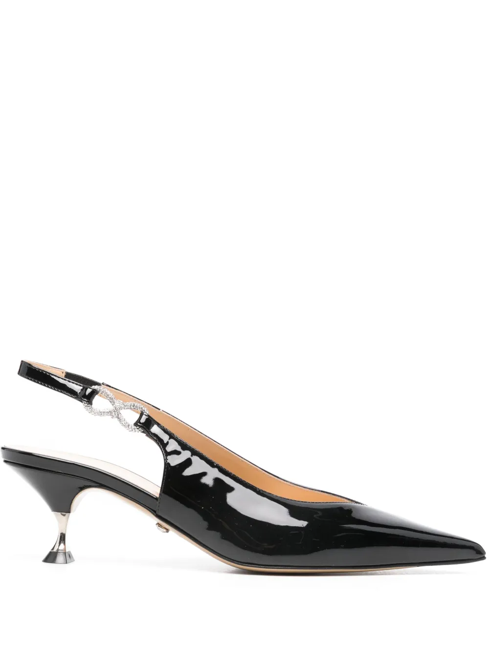 MACH & MACH Scarpin slingback com laço em cristais | Preto | Image 1