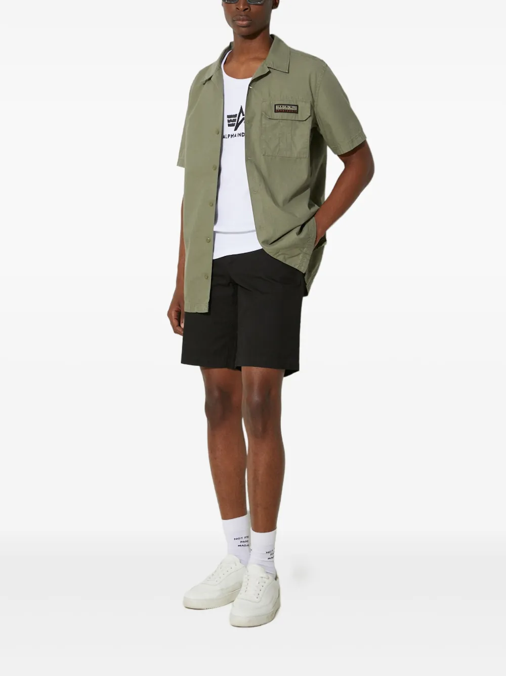 Lacoste Shorts met logopatch - Zwart