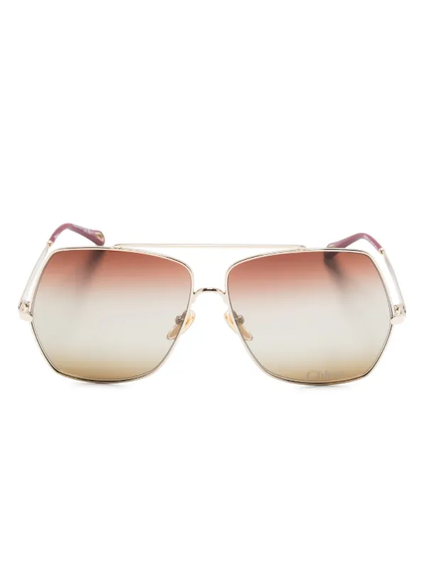 Chloe Eyewear Aly Sunglasses Gold FARFETCH UK