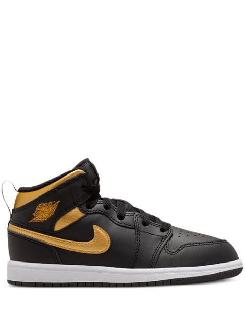 Jordan Kids Air Jordan 1 Mid "Black White Metallic Gold" sneakers Men