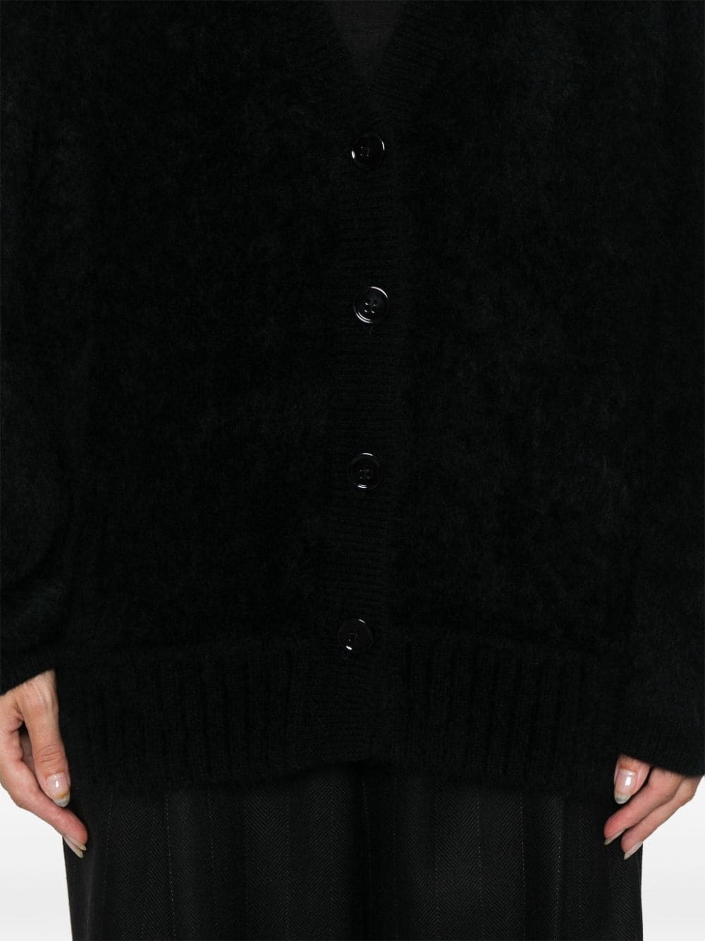 Shop Dorothee Schumacher Fluffy Luxury Cardigan In Black