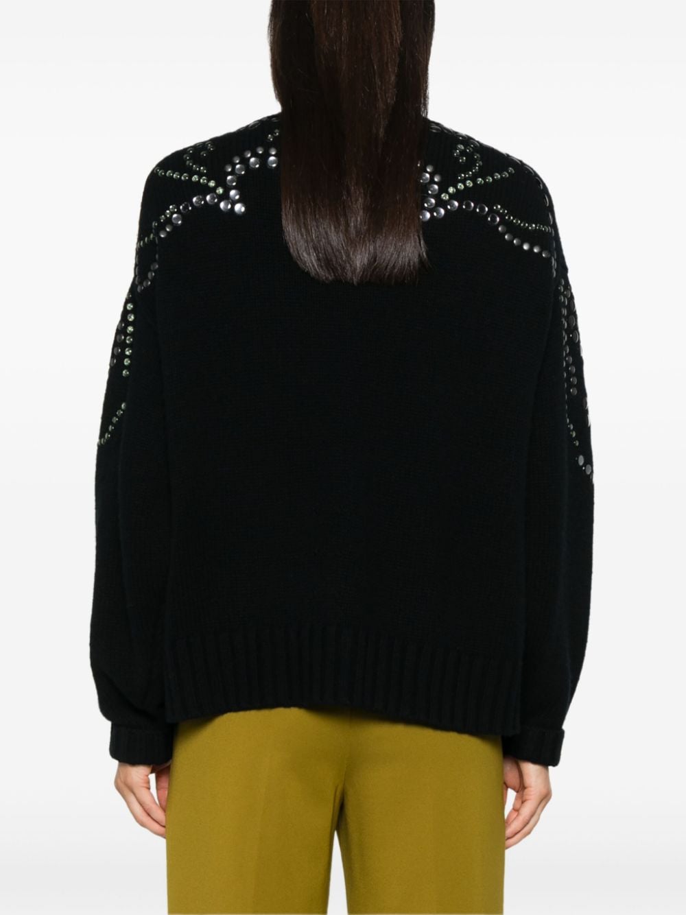 Shop Dorothee Schumacher Embellished Statements Cardigan In Black