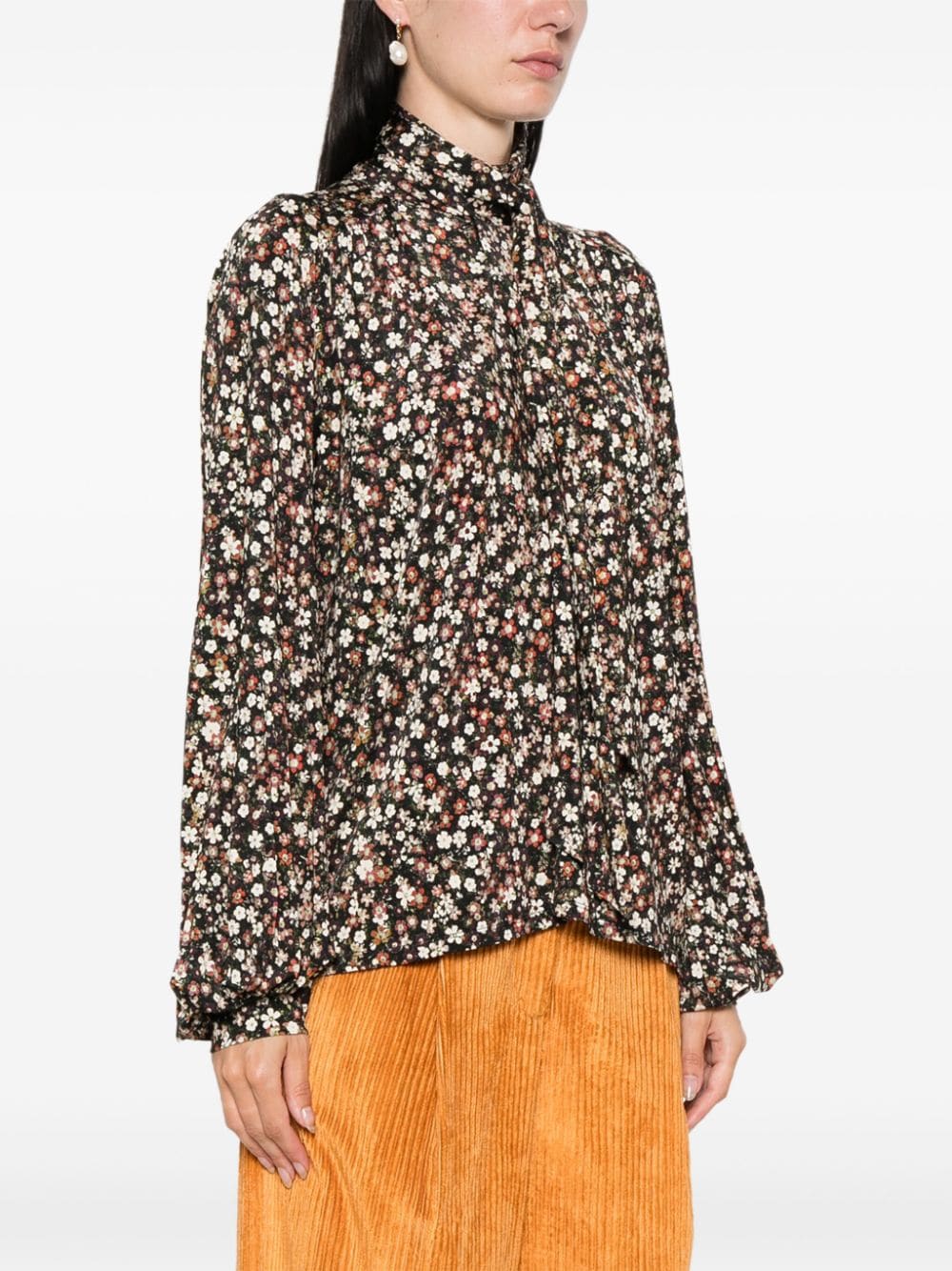 Shop Dorothee Schumacher Millefleurs Dancing Blouse In Black