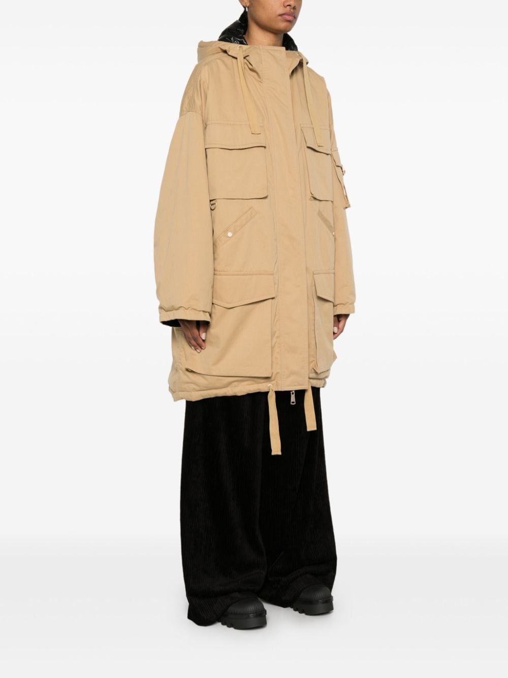 Shop Dorothee Schumacher Reversible Cotton Parka Coat In Brown