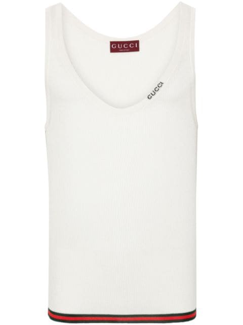 Gucci ribbed-knit silk tank top