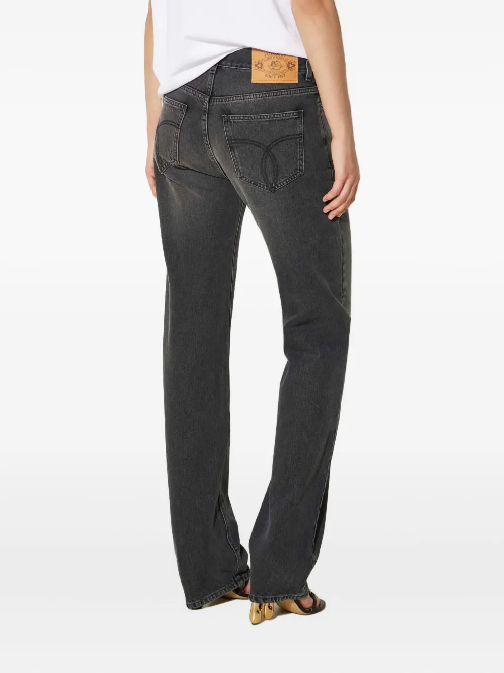 Fiorucci Straight jeans met logopatch Zwart