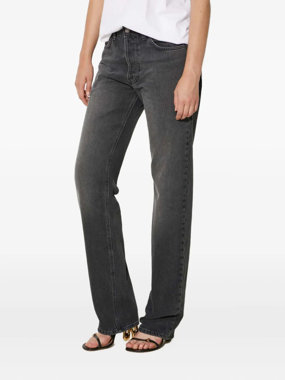 Fiorucci Straight jeans met logopatch Zwart