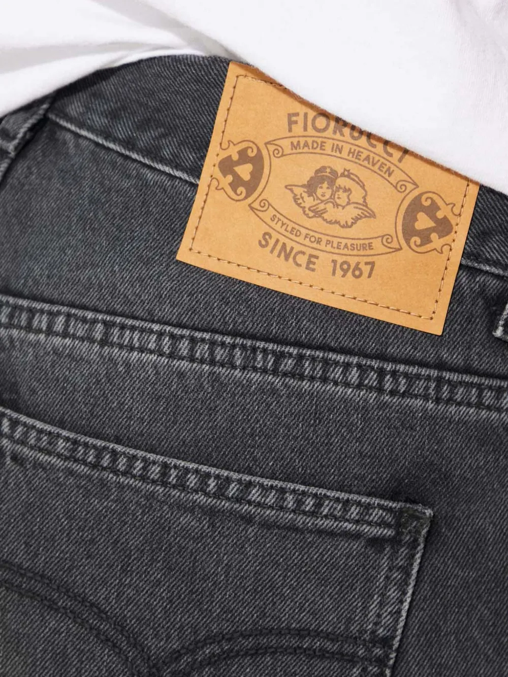 Fiorucci Straight jeans met logopatch Zwart