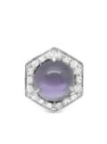 LILY GABRIELLA platinum HEX amethyst and diamond pendant charm - Silver