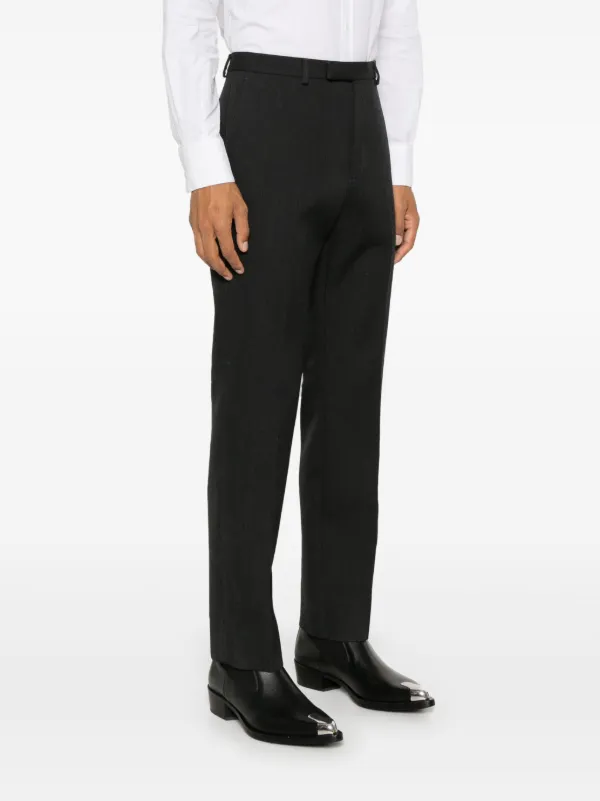 【関税込み】gucci Logo embroidery Wool pants Gucci logo-embroidered Wool Trousers | Grey | FARFETCH BH