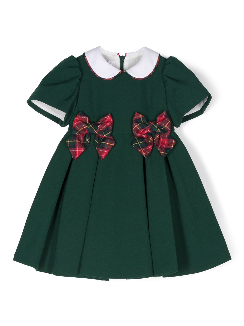 Colorichiari checked-bow dress - Green