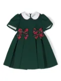 Colorichiari checked-bow dress - Green