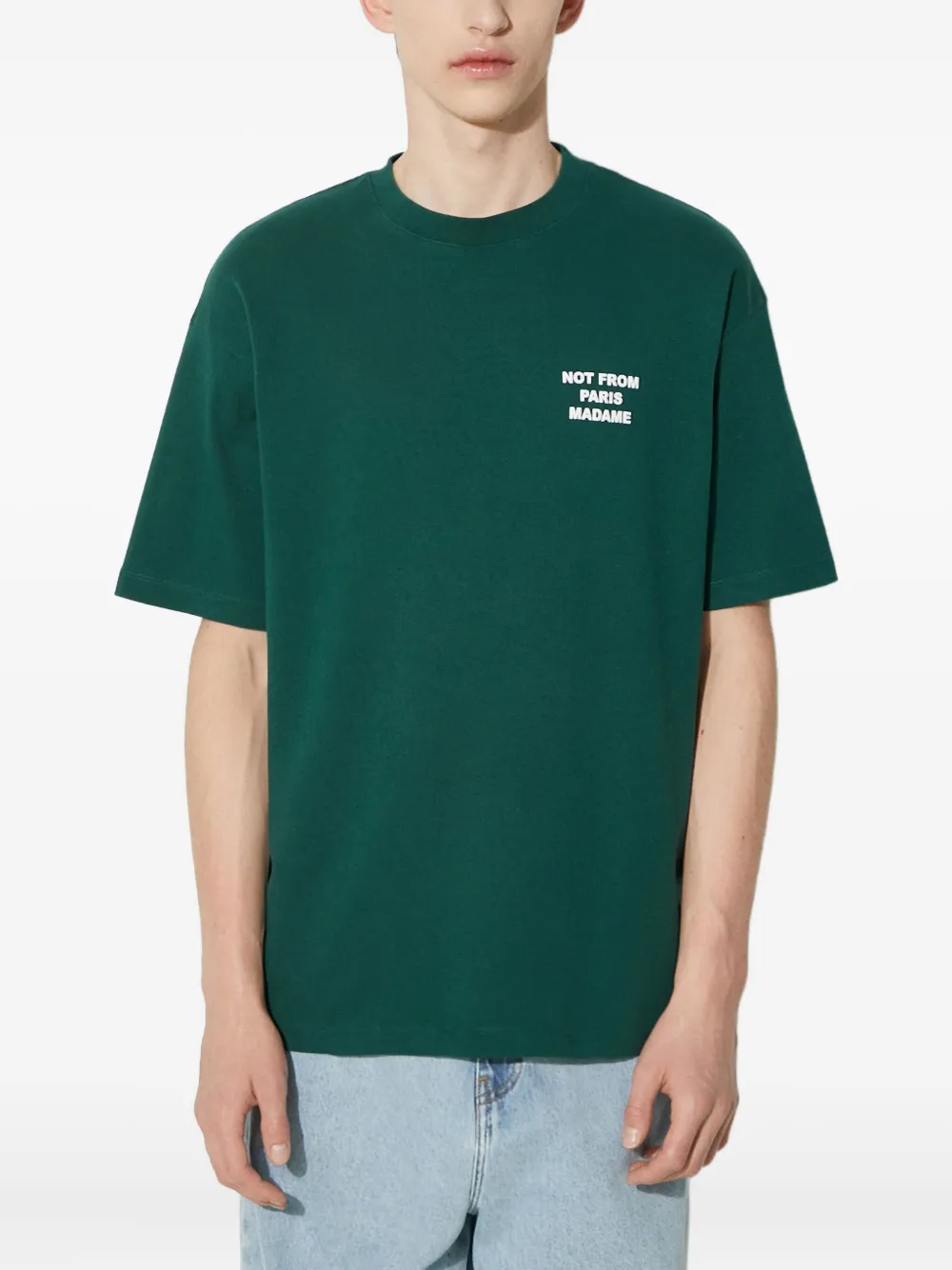 Drôle De Monsieur T-shirt met tekst Groen