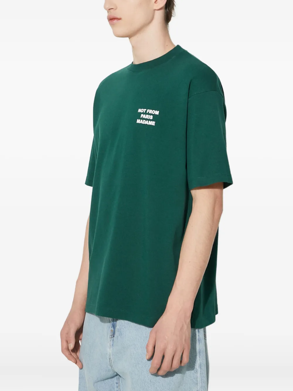 Drôle De Monsieur T-shirt met tekst Groen