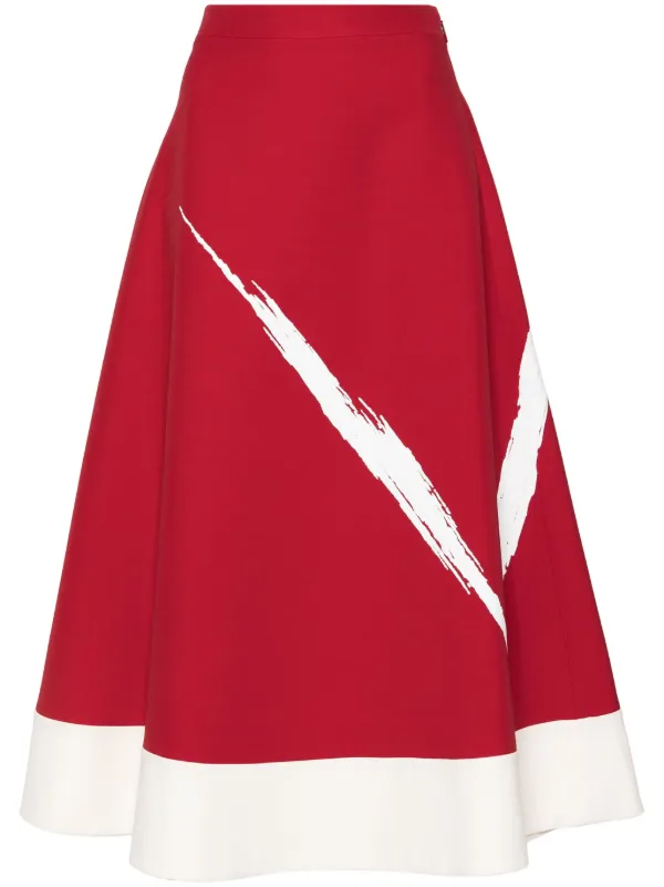 Valentino Garavani ペイント スカート | レッド | FARFETCH JP