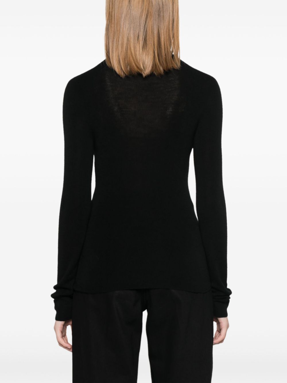 Shop Dorothee Schumacher Fine-ribbed Roll-neck Jumper In Black