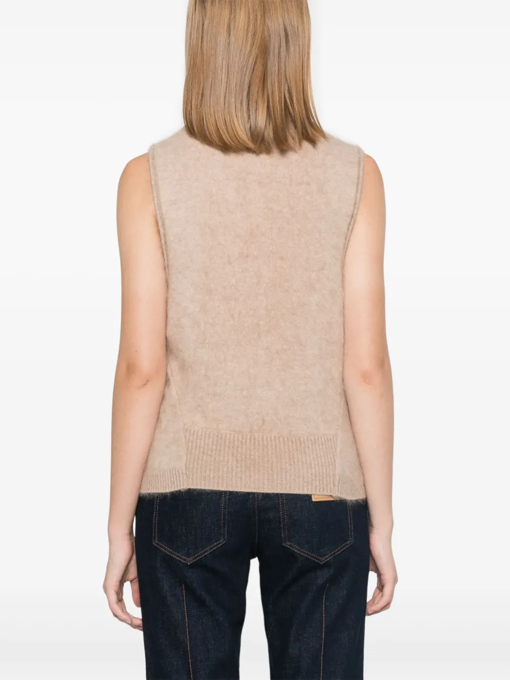 Shop Dorothee Schumacher Textured Cashmere Top In Brown