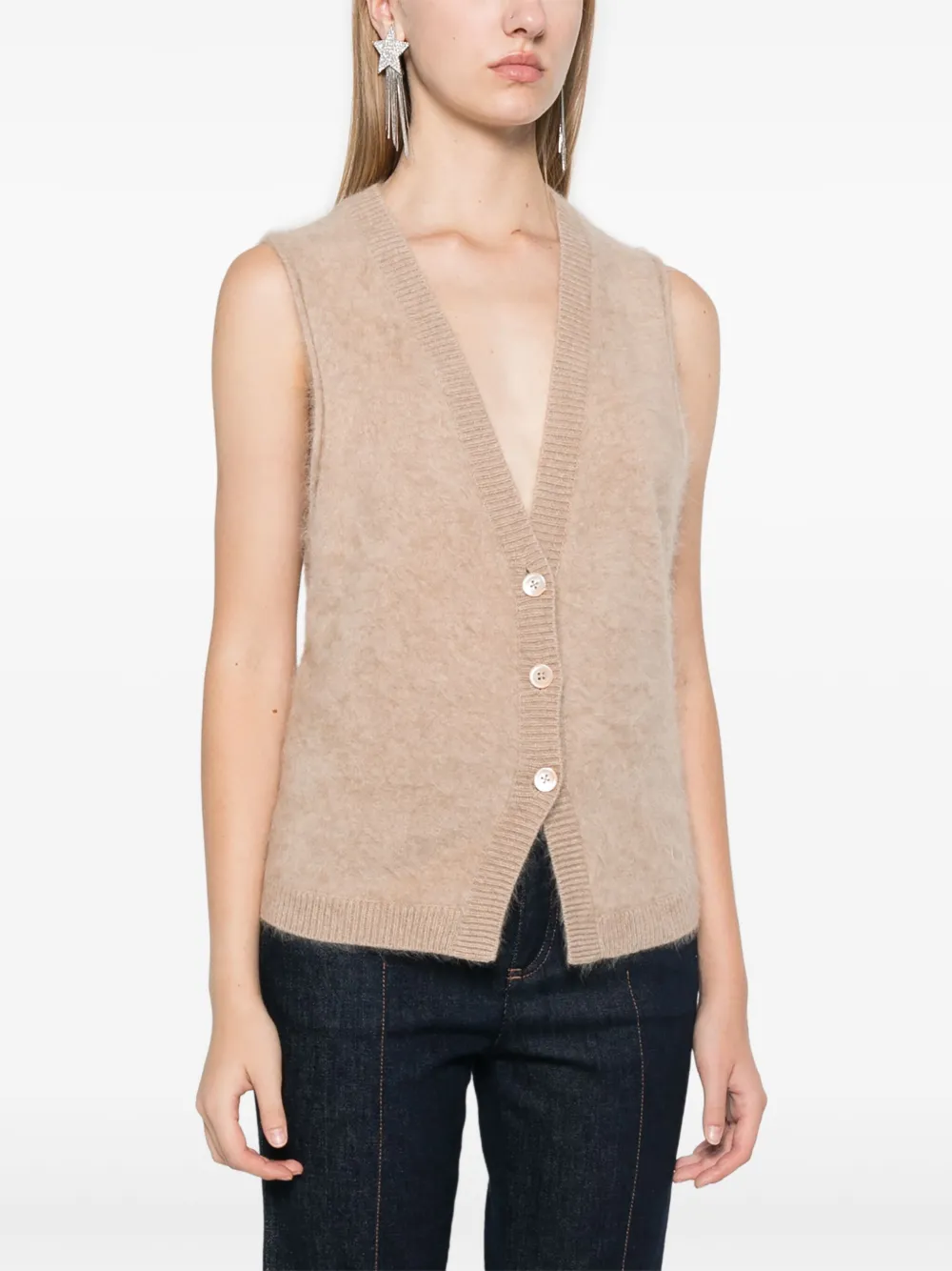 Shop Dorothee Schumacher Textured Cashmere Top In Brown