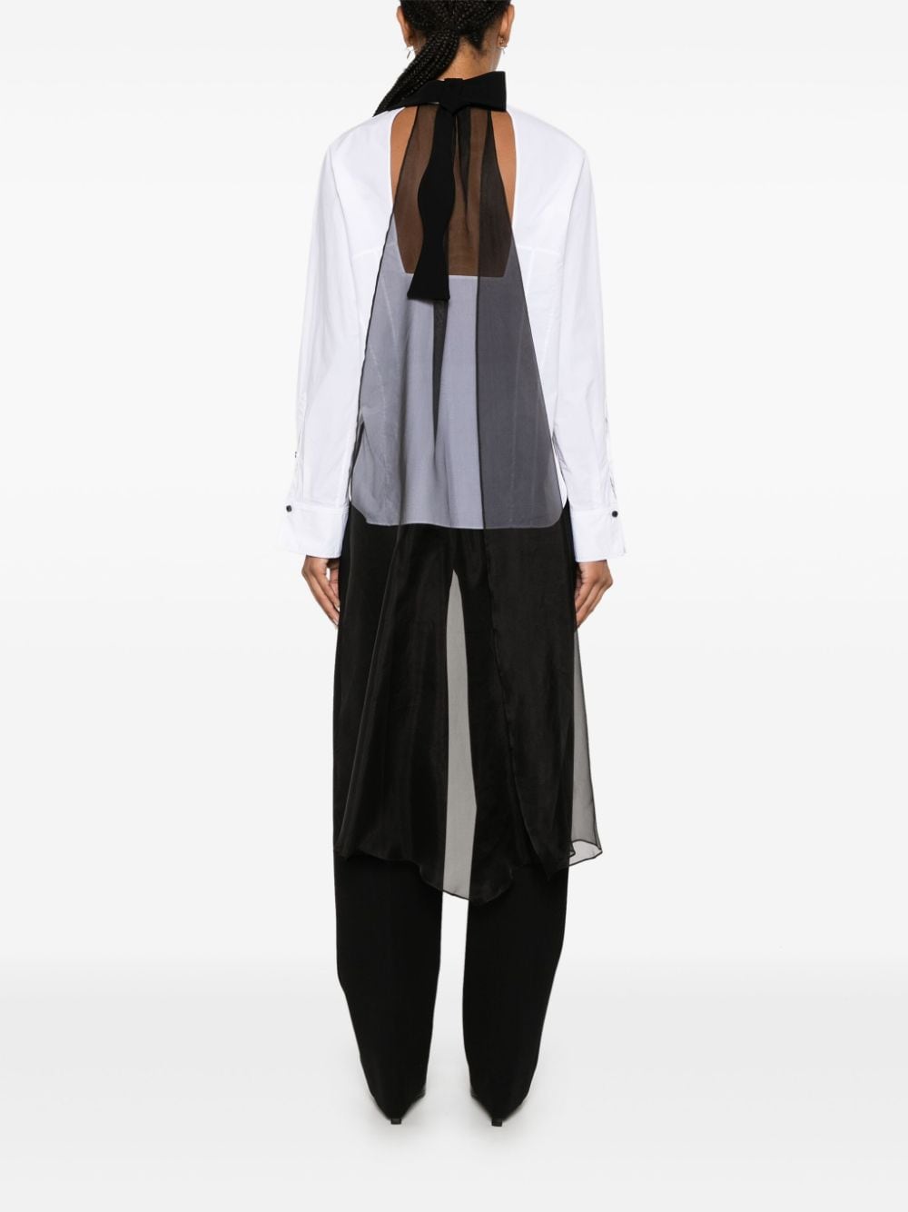 Shop Dorothee Schumacher Detachable-bow Poplin Blouse In White