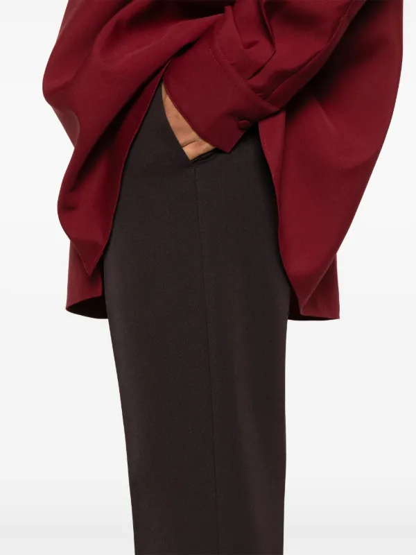 Gucci logo-embroidered Wool Trousers | Brown | FARFETCH CY
