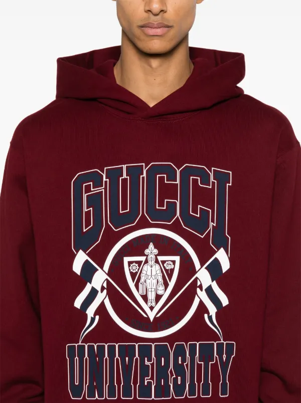 Gucci logo print Hoodie Red FARFETCH AO