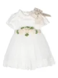 Colorichiari floral-appliqué party dress - White