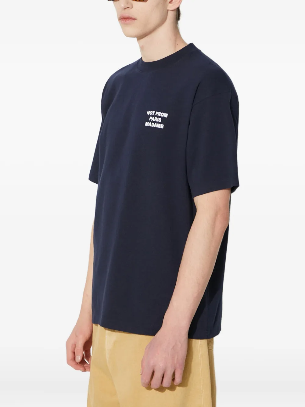Drôle De Monsieur T-shirt met tekst Blauw