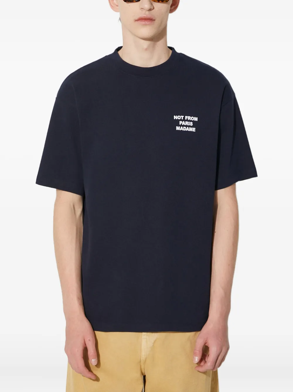Drôle De Monsieur T-shirt met tekst Blauw