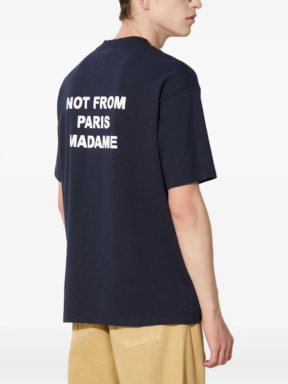 Drôle De Monsieur T-shirt met tekst Blauw