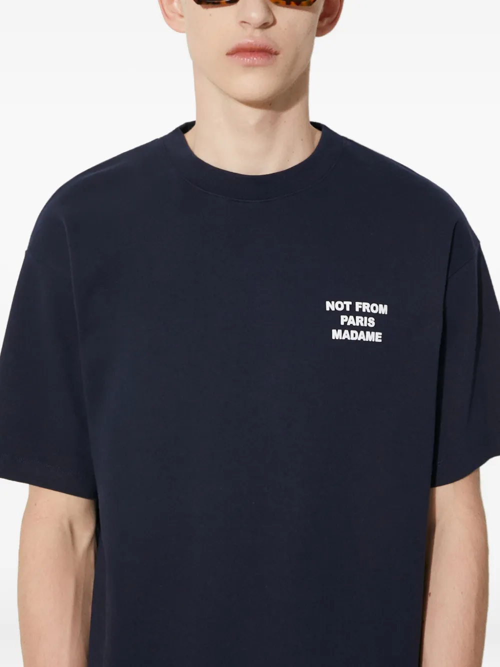 Drôle De Monsieur T-shirt met tekst Blauw