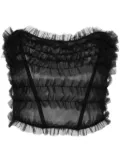 Alessandra Rich ruched tulle bustier - Black
