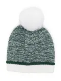 Colorichiari pompom-detail beanie hat - Green