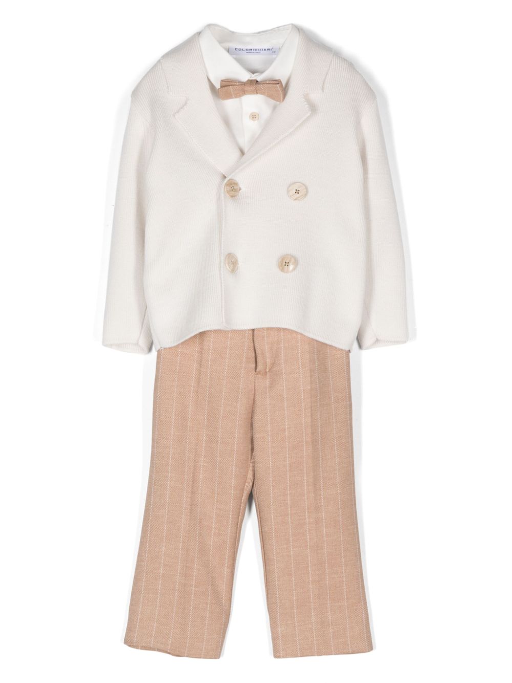 Colorichiari striped wool dungarees - Neutrals