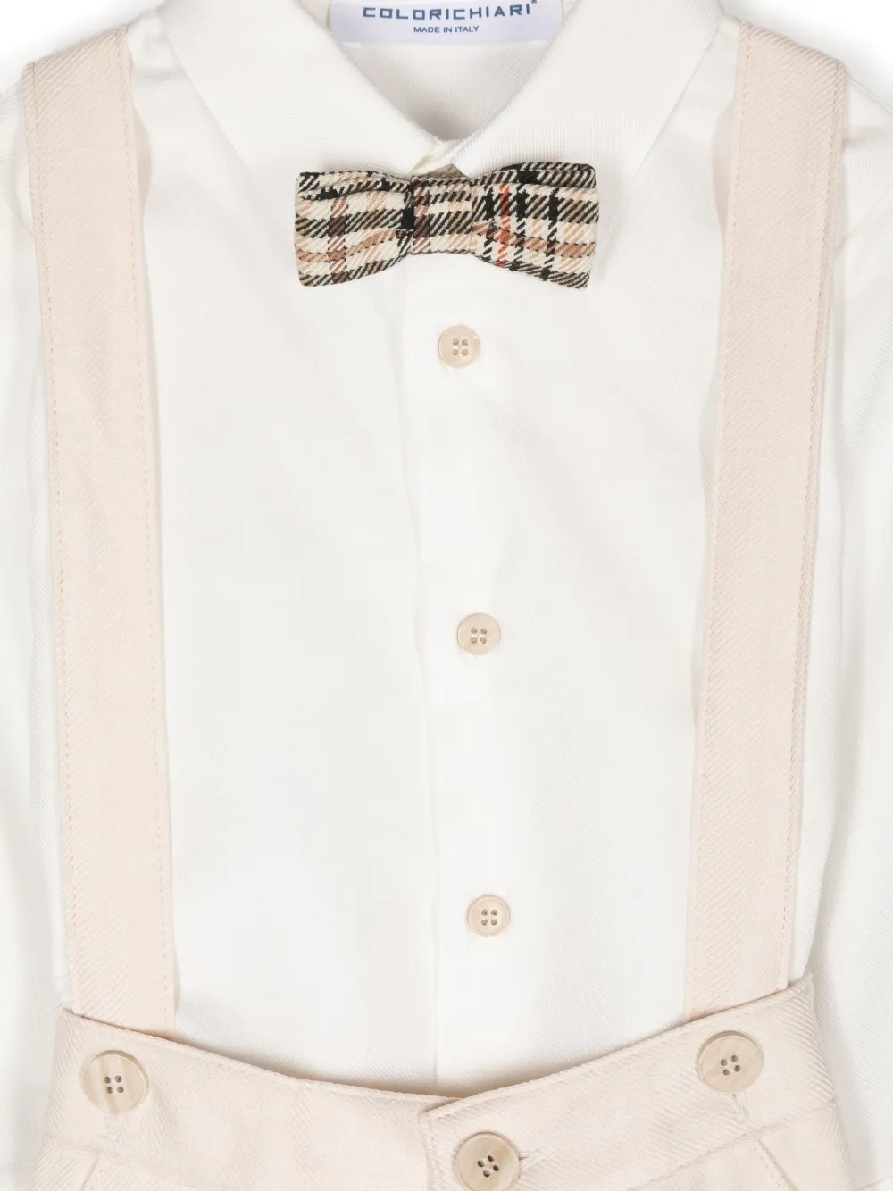 Colorichiari Gebreide blazer shirt en broek Beige