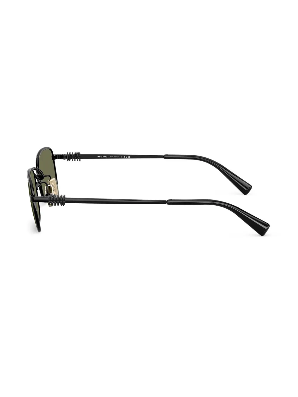 Miu Eyewear Zonnebril met rechthoekig montuur Zwart