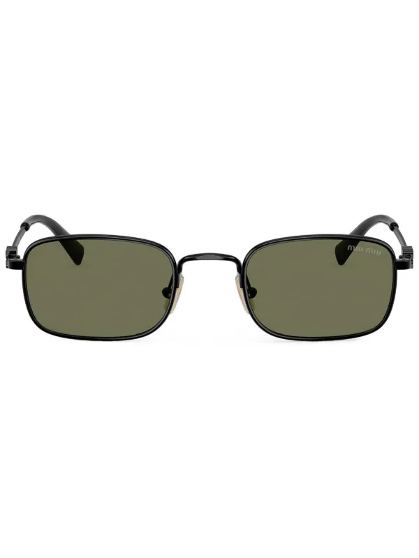 miu miu ブラック スクエアフレーム サングラス Miu Miu Eyewear スクエアフレーム サングラス | ブラック | FARFETCH JP