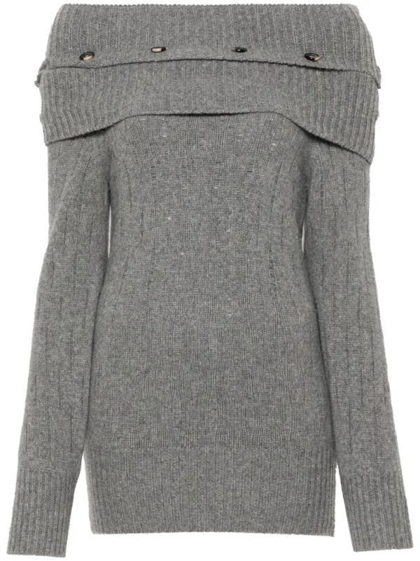 ROKH asymmetric off-shoulder shirt #rokh Rokh multi-button off