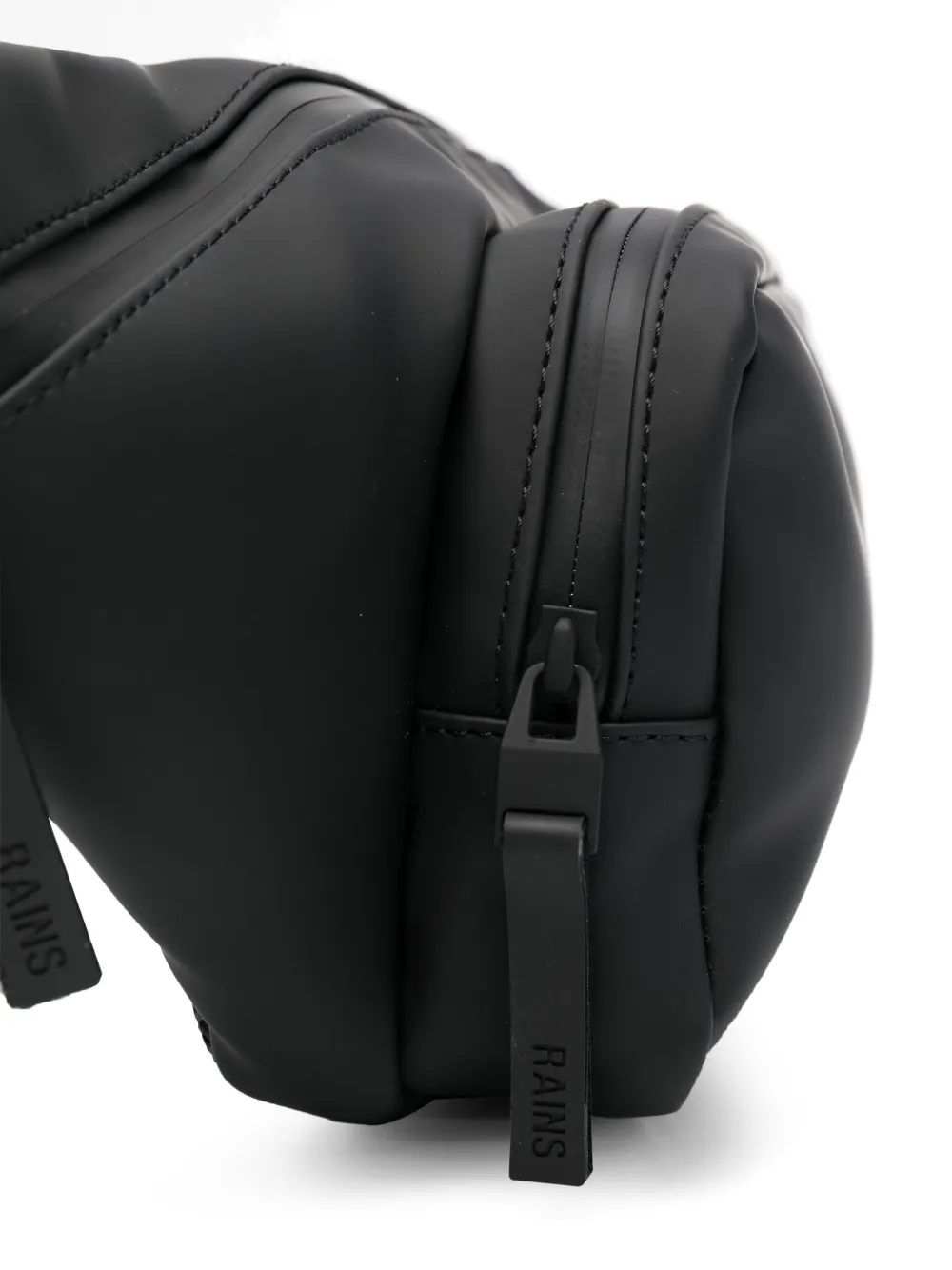 Rains Logo-debossed Belt Bag In Black