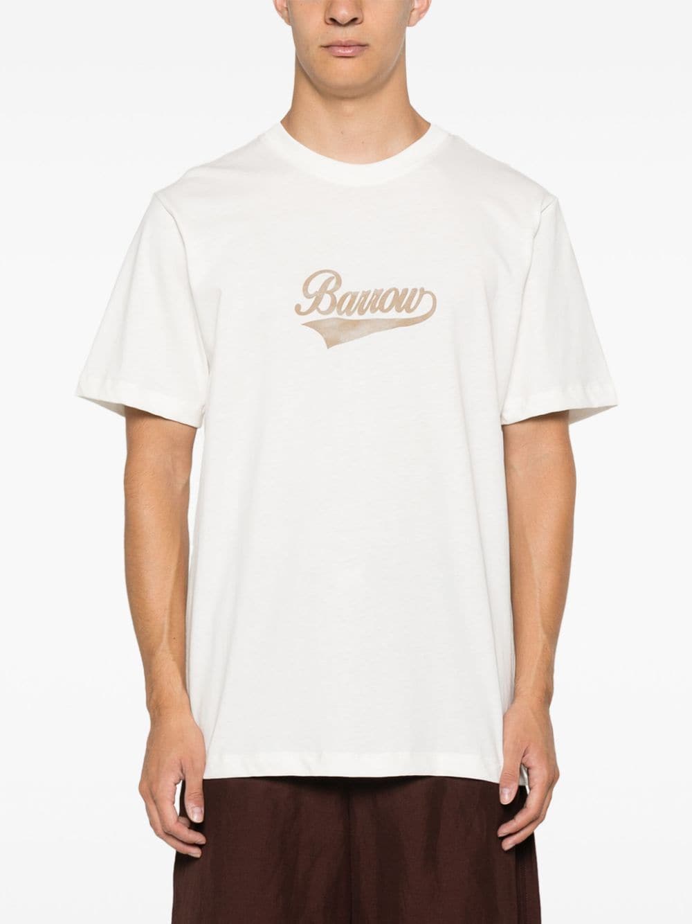 Shop Barrow Logo-print T-shirt In White