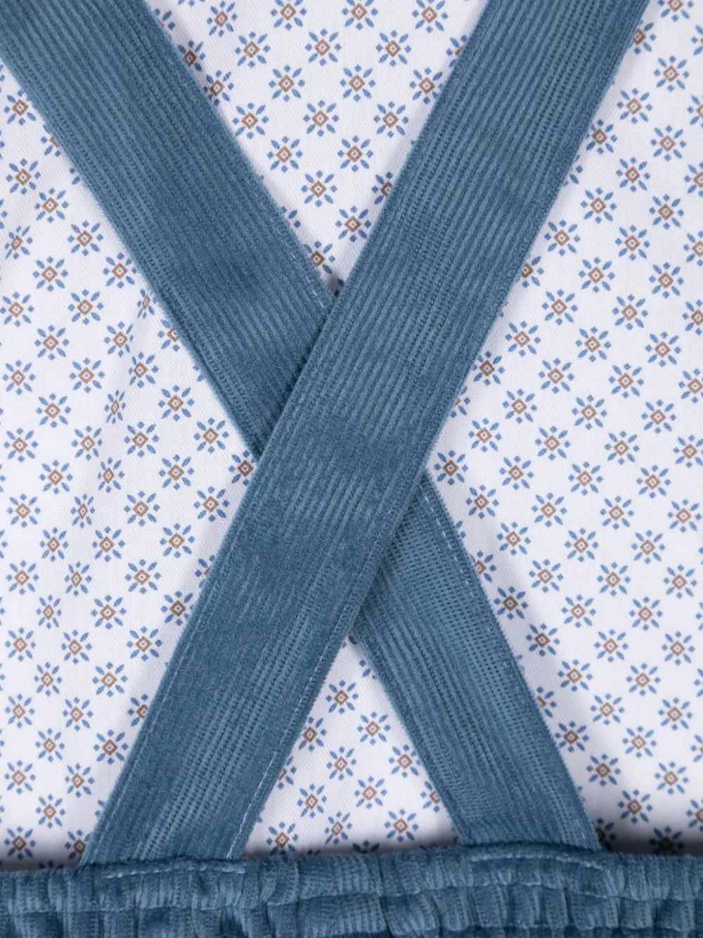 Colorichiari Ribfluwelen tuinbroek shirt en vest Blauw