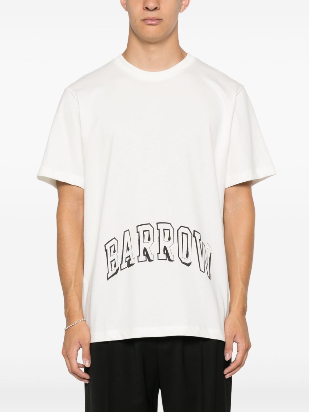 Shop Barrow Logo-print T-shirt In White