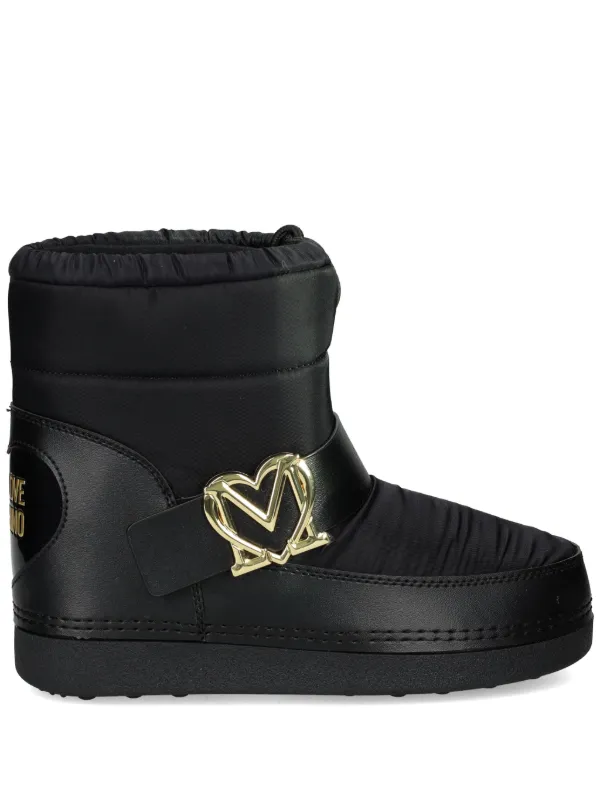 Love Moschino logo-plaque Padded Boots Black FARFETCH TW