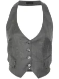 TOM FORD flannel openback waistcoat - Grey