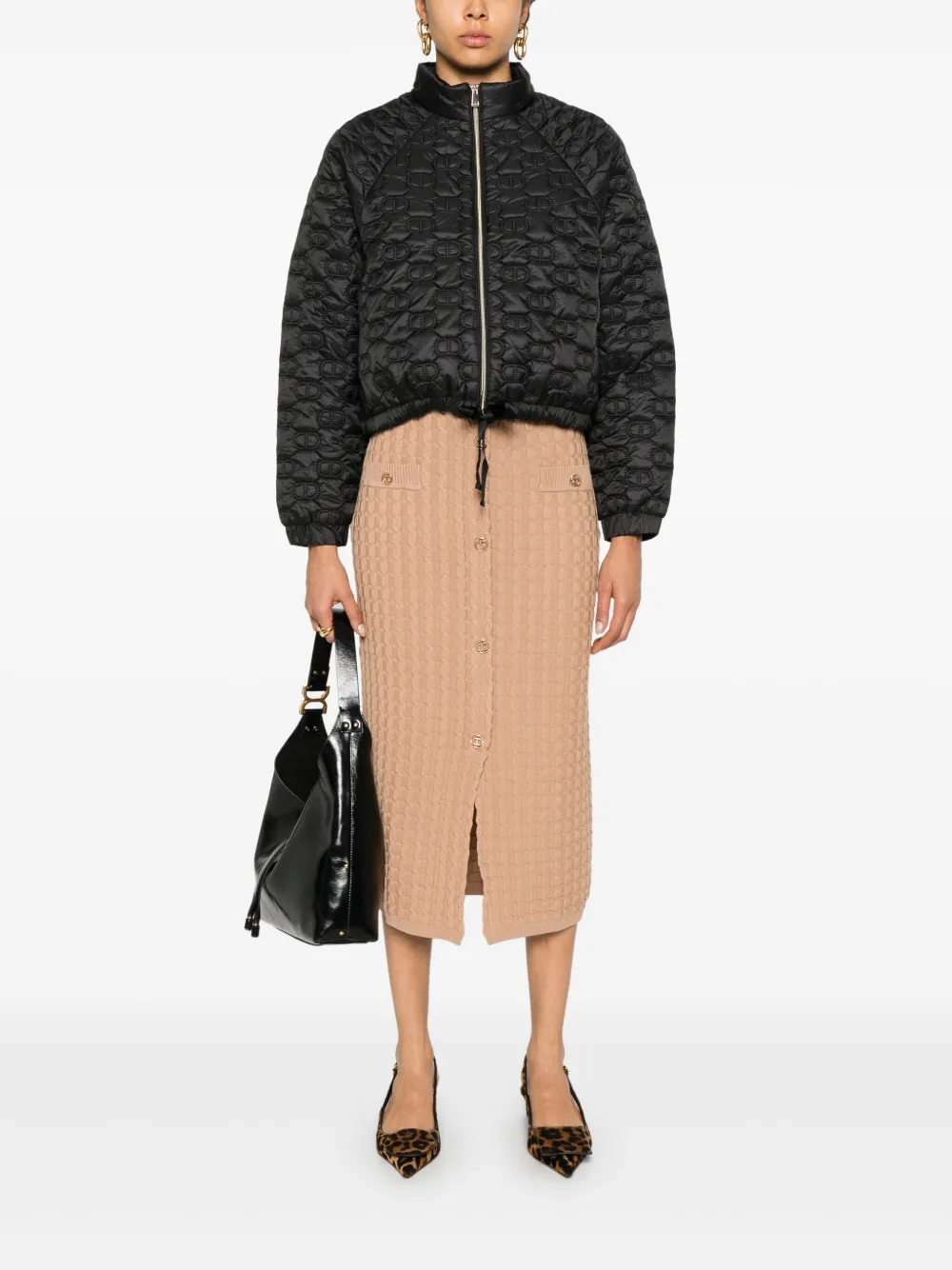 TWINSET Jack met monogram-print - Zwart