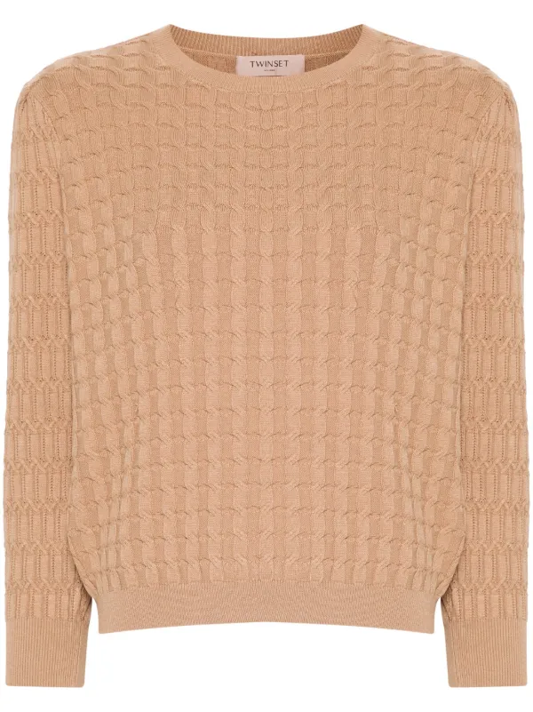 TWINSET ケーブルニット セーター | ニュートラル | FARFETCH JP