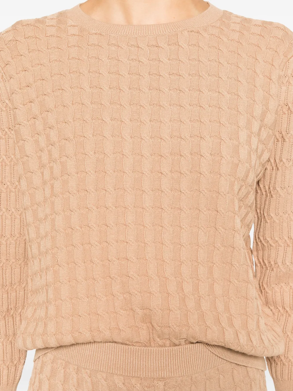 TWINSET Kabelgebreide trui Beige