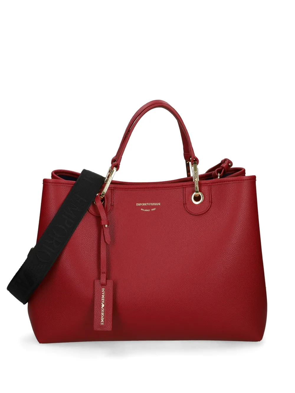 Emporio Armani Tote Bag Mit Logo Anhanger Rot FARFETCH DE