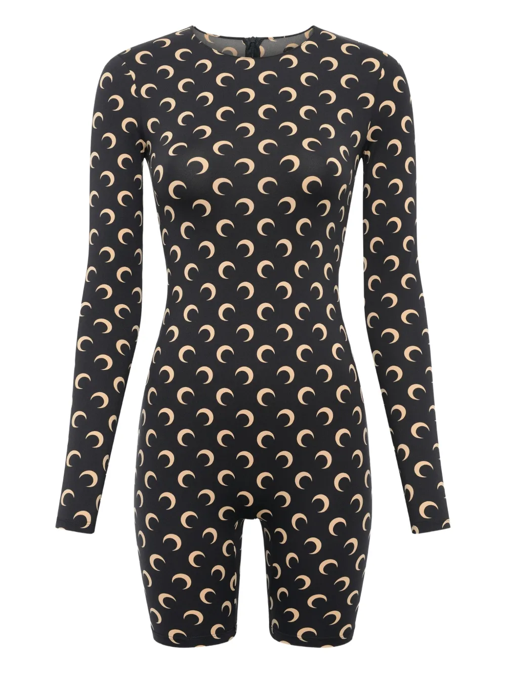 crescent-print long-sleeve jumpsuit