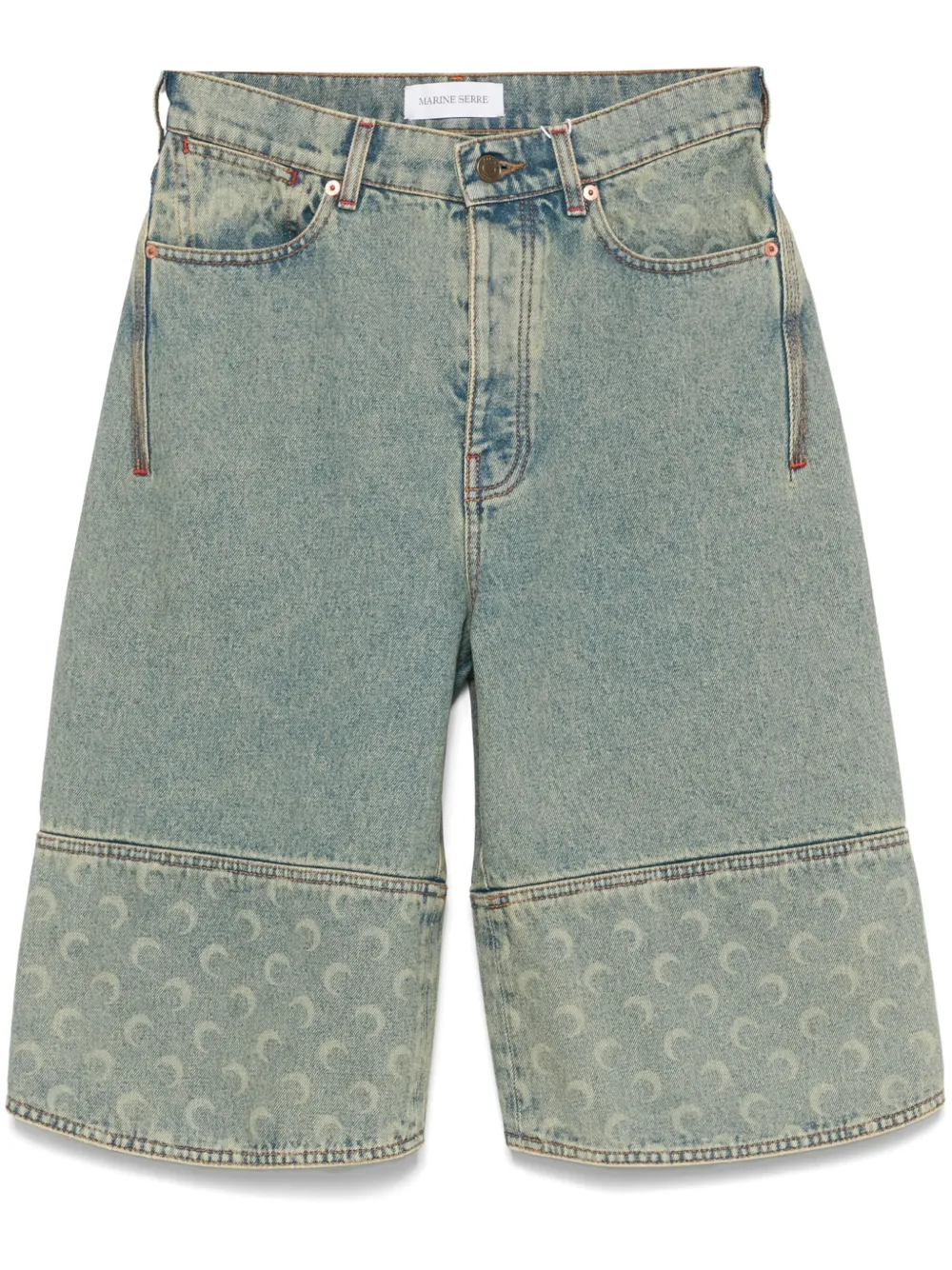 Marine Serre Moon Laser bermuda shorts Blauw